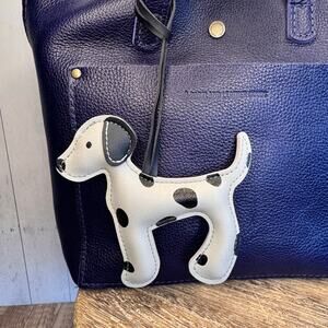 Gray Black Polka Dot Dog Purse Charm Poodle Dalmatian Dog Bag Charm Puppy Lover